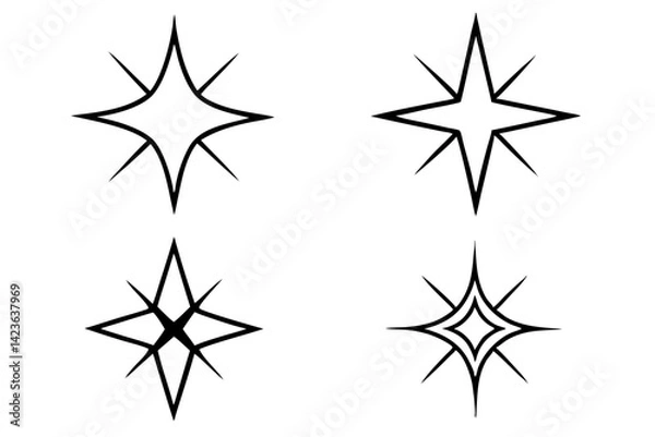 Obraz Sleek Cosmic Star Line Drawing