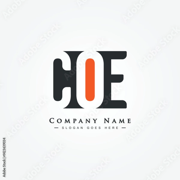 Fototapeta COE Initial Letter Logo - Simple Monogram Logo