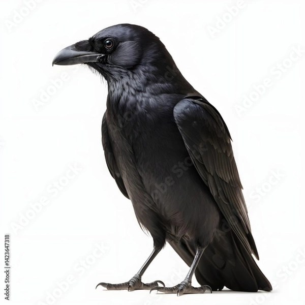 Obraz Carrion crow isolated against a transparent background.