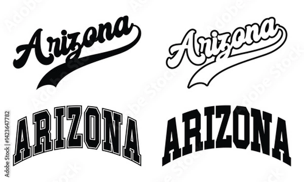 Fototapeta Arizona hand lettering design vector, Arizona text vector, typography design