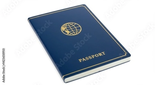 Fototapeta Closed passport book is displayed against a white background