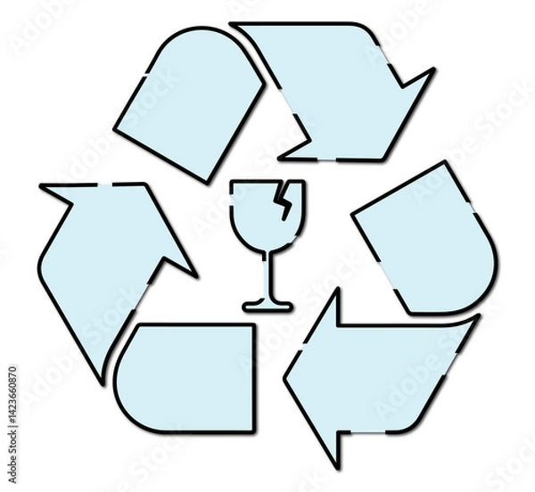Obraz Fragile Recycling: Handle with Care - Symbol for Recycling Delicate Items






