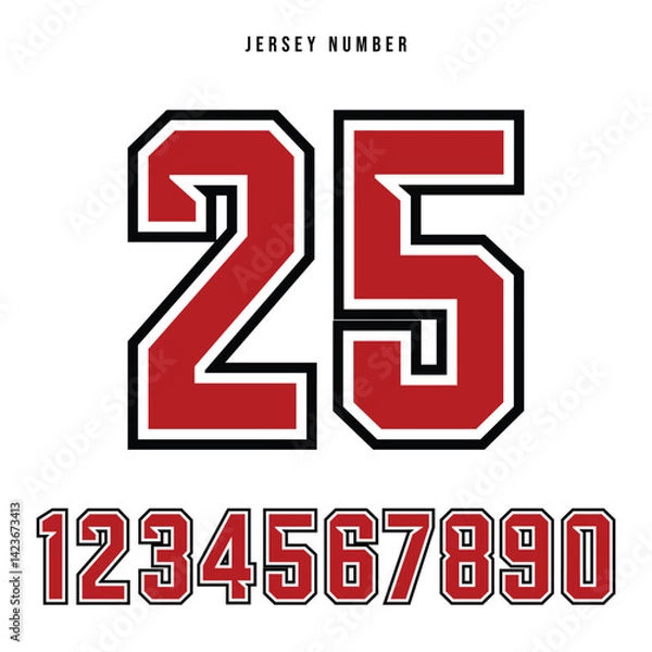 Fototapeta Sports Jersey Numbers Set vector. 