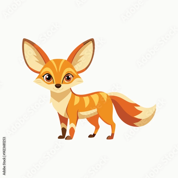 Obraz fennec fox animal icon vector cartoon illustration isolated on white background