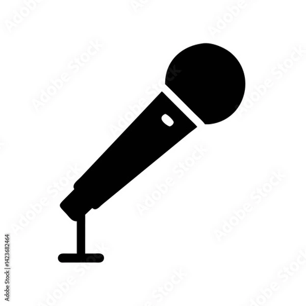Fototapeta Microphone vector illustration for audio recording podcast singing karaoke and speech input applications