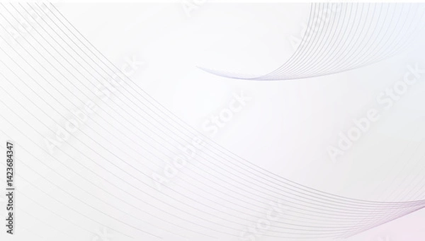 Obraz White Vector Background with Thin Wavy Stripes