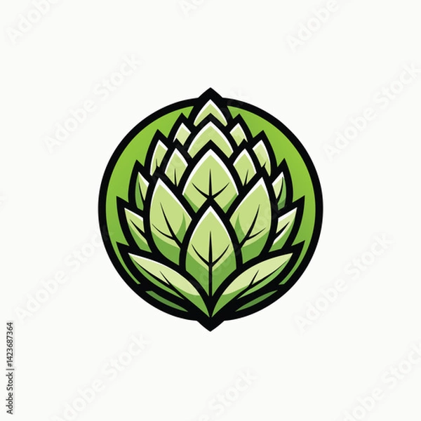 Obraz Detailed purple artichoke Hand drawn outline vector sketch illustration on white background