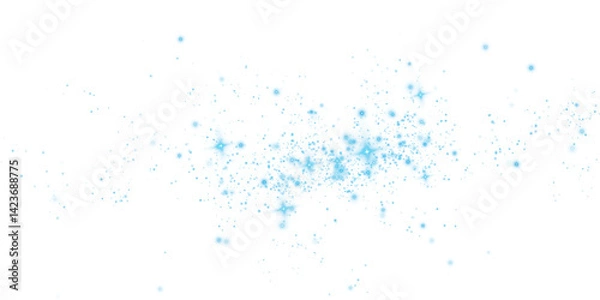 Fototapeta An enchanting and mesmerizing explosion of blue sparkles along with shimmering dust set on a transparent background