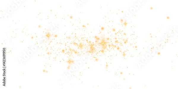 Obraz An enchanting and mesmerizing explosion of golden sparkles along with shimmering dust set on a transparent background