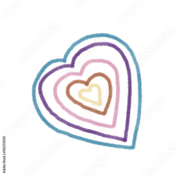 Obraz Layer heart pastel colours shaped pink ribbon