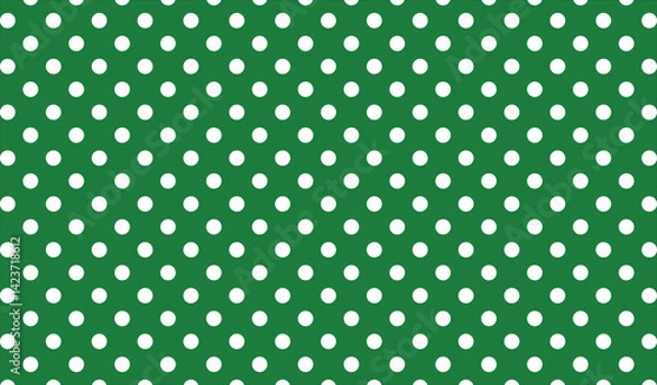 Fototapeta Green Polka Dot Texture on White Background, Seamless Green dotted pattern, Green polka dot pattern,
