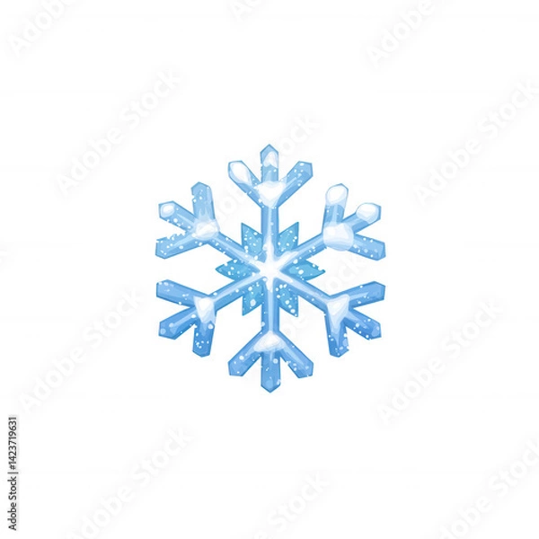 Fototapeta Beautiful snowflake design, intricate and detailed, perfect for winter themes or holiday graphics, isolated on a white background.