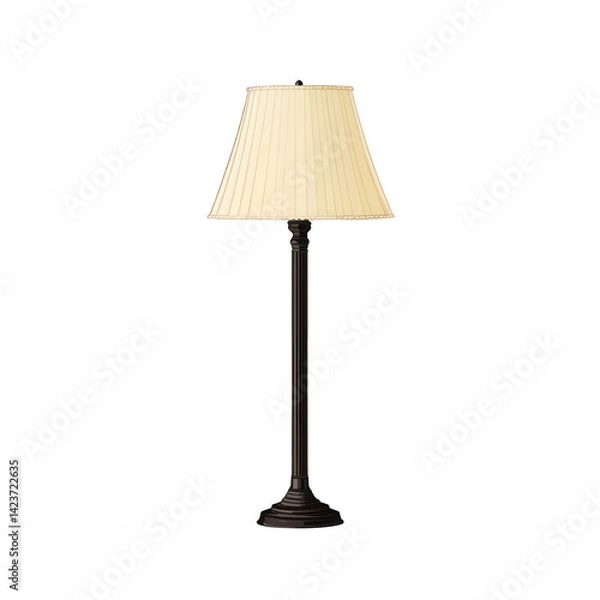 Fototapeta Elegant table lamp with a classic pleated shade, ideal for adding warmth and style to any living space, perfect for reading or ambient lighting in cozy interiors.