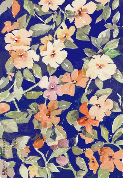 Fototapeta Soft Floral Design with Harmonious Colors and Leaf Details