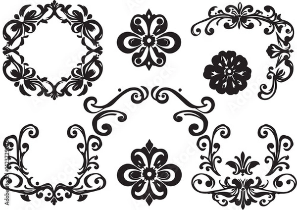 Obraz A set of elements, symbols, ornaments, mandalas. Hand drawn vector illustration