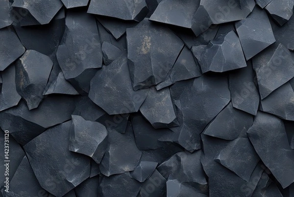 Fototapeta Sophisticated geometrical wall of basalt columns formed by nature itself
