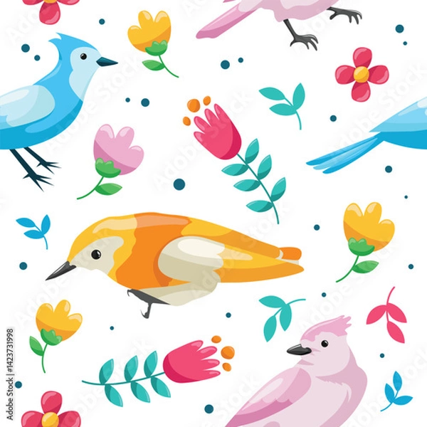 Fototapeta Vector Images of Various Types of Bird Patterns With Subtle Colors