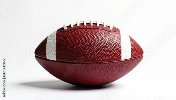 Fototapeta Leather american football, perfectly centered on white backdrop ,  game,  studio shot, ??