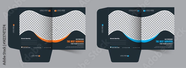 Obraz Unique presentation folder template, creative and Luxury folder design, Corporate business Document Folders for your business, editable vector file