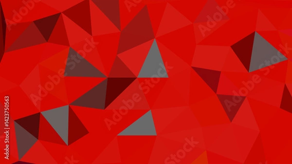 Fototapeta Red Abstract Triangular Geometric Pattern with Gradient Accents