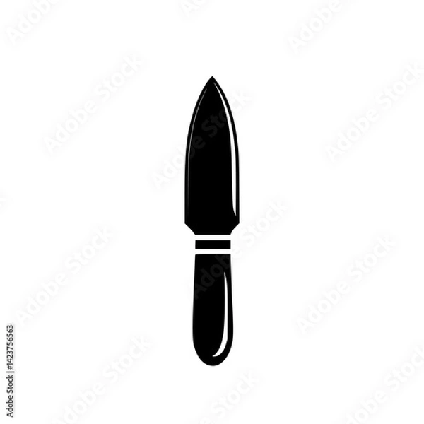 Fototapeta Stylized icon of a gardening knife with a pointed blade and a curved handle for planting tasks