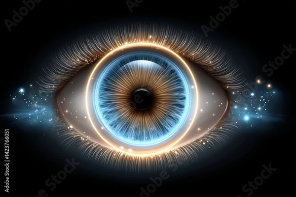 Fototapeta Circle of light uniting art, science, nature and spirituality
