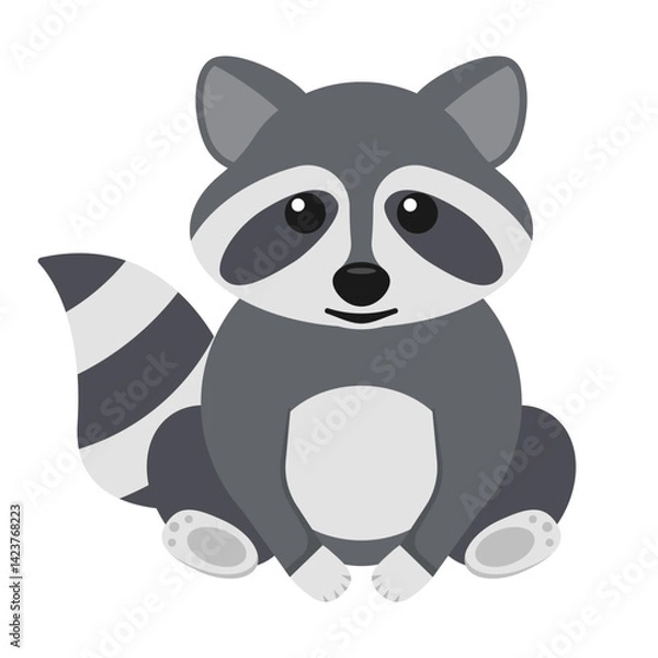 Obraz Adorable and Cute Cartoon Raccoon Character Illustration for Various Creative Uses