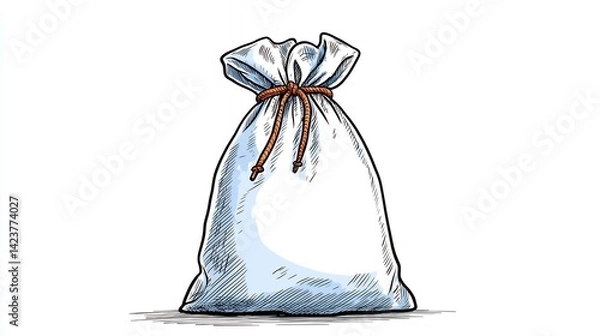 Obraz Light Blue Drawstring Bag Illustration