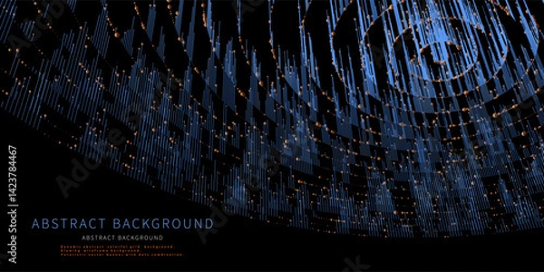 Fototapeta Abstract Big Data radial round graphs. Quantum concentric flows computing universe.  Futuristic round graph  with data spheres in cyberspace of AI . Digital information motion presentation.