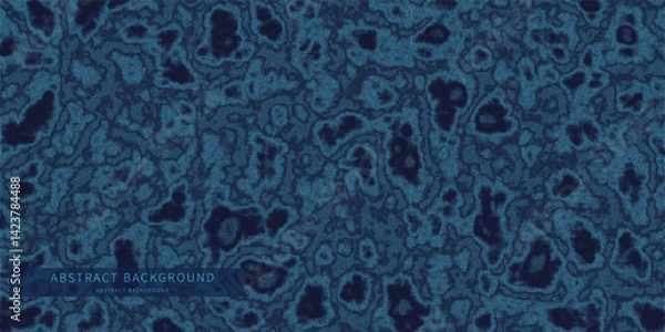 Fototapeta Points in noisy chaotic  texture. Abstract blue dots on dark background. Technology cyberspace concept.