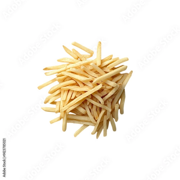 Fototapeta Delicious crispy french fries isolated on black background perfect for fast food restaurant menu design element on transparent background