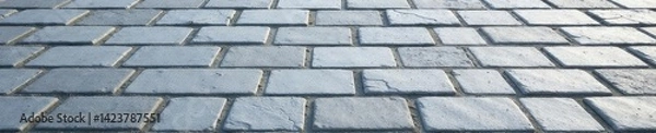 Obraz Repeating gray stone pavement, brick wall seamless design, material, gray