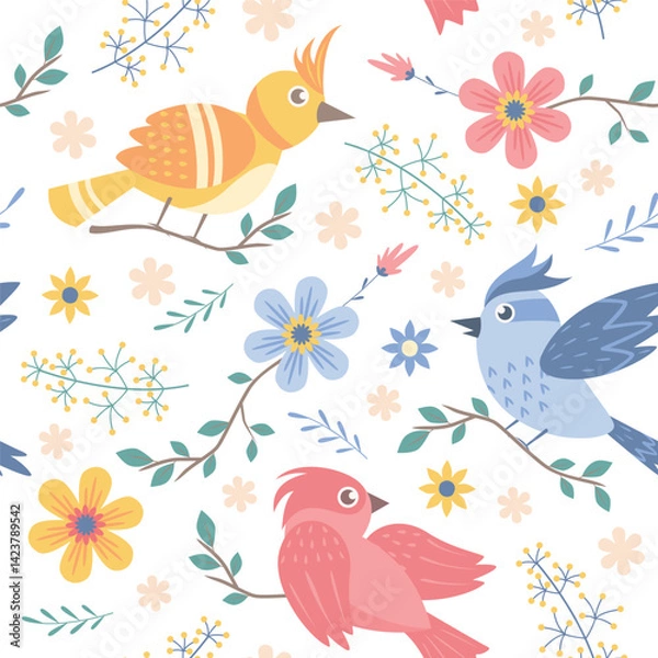 Fototapeta Vector Images of Various Types of Bird Patterns With Subtle Colors