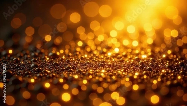 Obraz Gleaming circular gold; metallic texture, abstract design, illustration, copper, plate