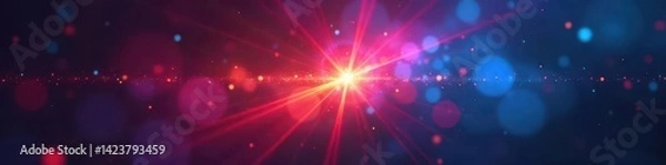 Obraz Intense rainbow light flares; ethereal prism effect Dark background , magic, digital, shine