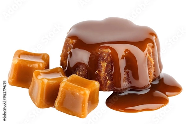 Obraz Caramel isolated on transparent background

