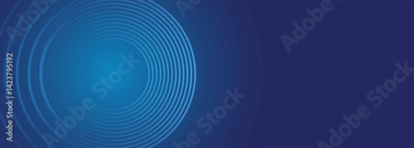 Fototapeta Bright blue dynamic abstract vector background with diagonal lines. 3d cover of business presentation banner for sale event night party. Fast moving soft circle wave line stripe decoration