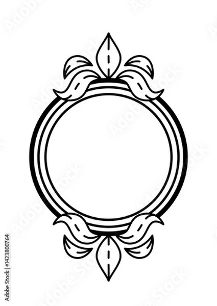Obraz Floral frame in baroque style. Decorative curling plant.