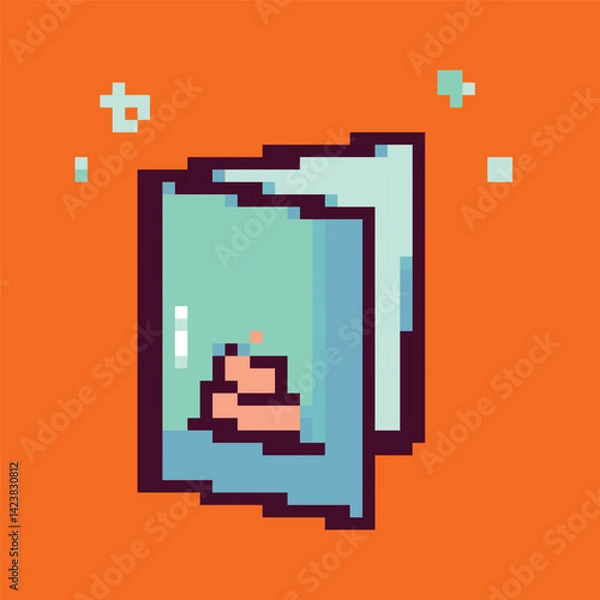 Fototapeta Pixel art icons for birthday celebration, fun and festive
