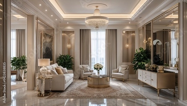 Fototapeta Elegance in every corner sparkling surfaces and refined materials
