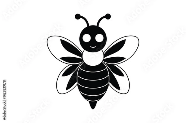 Fototapeta Silhouette of Ant, Set of Atn's cartoon  of different shapes,  Ant vector illustration, Collection of Hand Drawn Ant icons on white background.