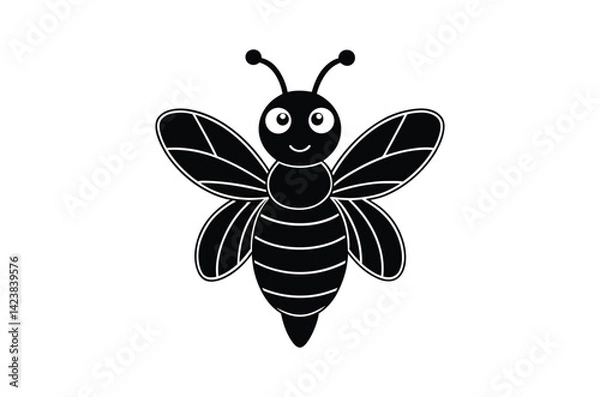Fototapeta Silhouette of Ant, Set of Atn's cartoon  of different shapes,  Ant vector illustration, Collection of Hand Drawn Ant icons on white background.