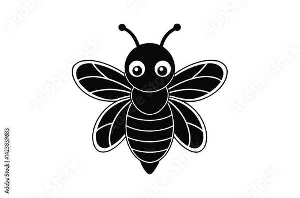 Fototapeta Silhouette of Ant, Set of Atn's cartoon  of different shapes,  Ant vector illustration, Collection of Hand Drawn Ant icons on white background.
