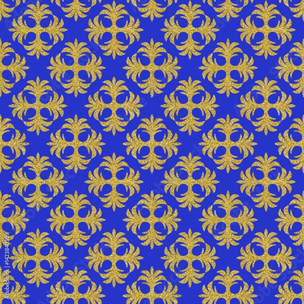 Fototapeta Gold art nouveau repeating motif seamless pattern