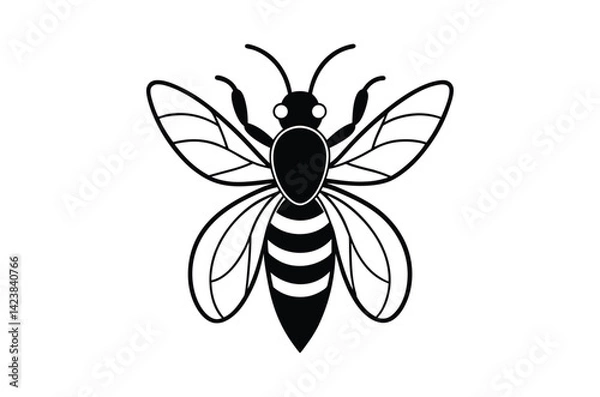 Fototapeta Silhouette of Ant, Set of Atn's cartoon  of different shapes,  Ant vector illustration, Collection of Hand Drawn Ant icons on white background.