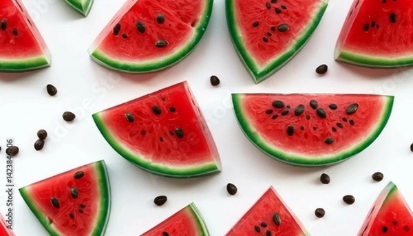 Fototapeta Watermelon Slices: Fresh Summer Fruit Pattern