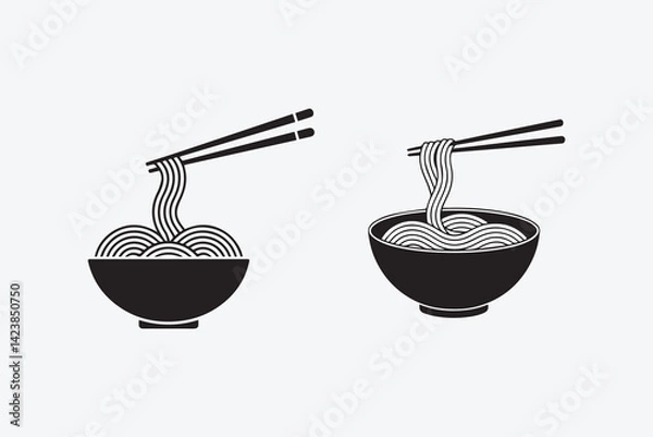 Obraz bowl of noodles illustration vector