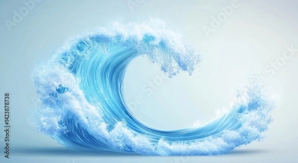Fototapeta Abstract Ocean Wave, Soft Blue, Studio Shot,  Visual Design,  Background Image