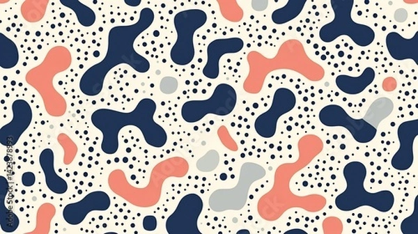 Fototapeta Abstract organic shapes seamless pattern