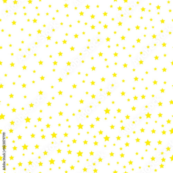 Fototapeta Seamless stars pattern gold yellow color on white background